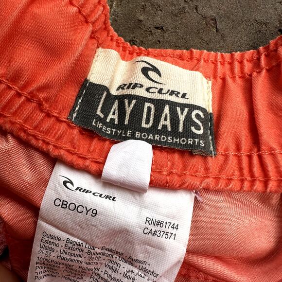 Ripcurl Men's Coral Orange Solid Elastic Waist Swim Trunks Shorts Size XL NWT - Picture 4 of 5